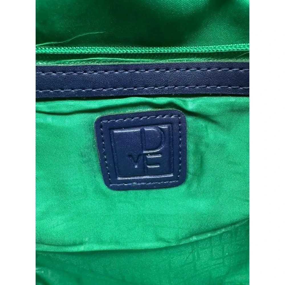 Vintage Diane Von‎ Furstenberg Canvas Weekender Travel Duffel Bag Navy Blue